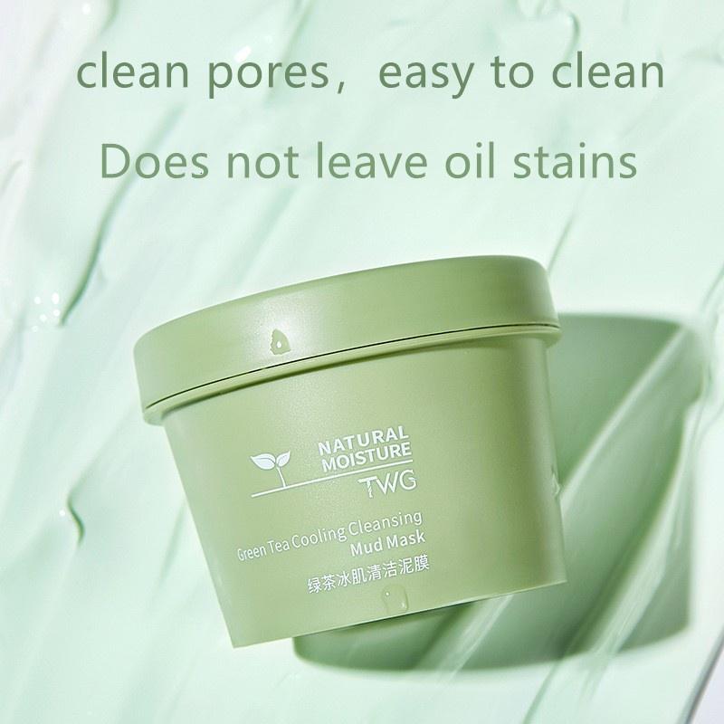 BUY 1 TAKE 1 Green Tea Ice Muscle Mud Mask Deep Cleansing Oil Controlling Pore Shrinking Remove Blackhead Mask
