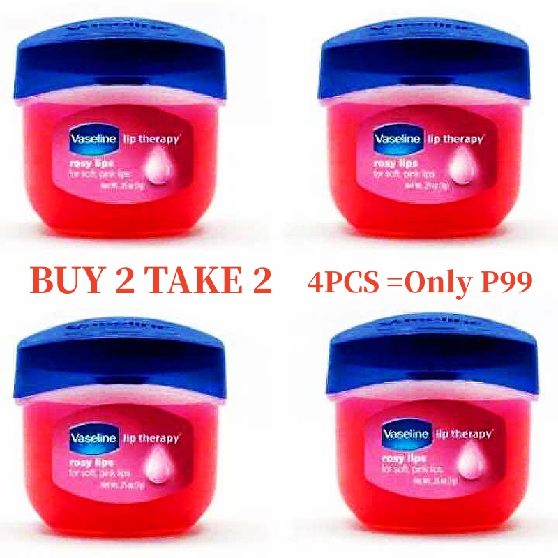 Only P99 BUY 2 TAKE 2=4PCS Only P99 Vaseline Lip Therapy Rosy Lips Lip Balm Mini with Petroleum Jelly 7g