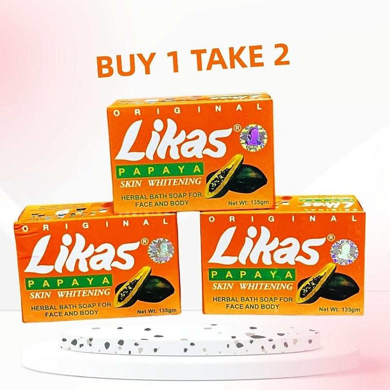 BUY 1 TAKE 2=3PCS Likas Papaya Soap Skin Whitening 135g