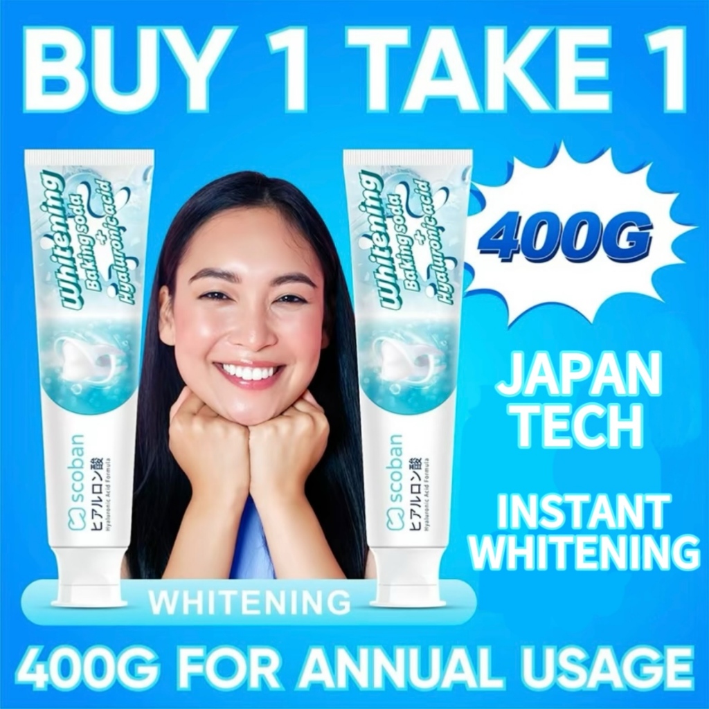 BUY 1 TAKE 1 SCOBAN Japanese Hyaluronic Acid Dual Effect Witening Toothpaste 200g