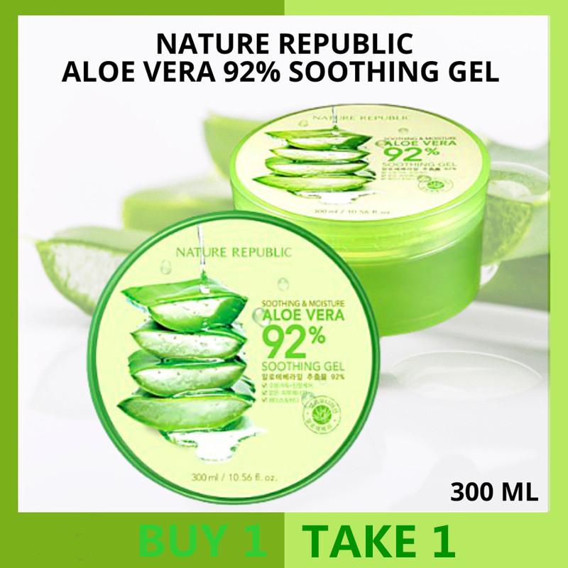 BUY 1 TAKE 1 Aloe Vera 92% Soothing Gel Soothing Moisturizer 300ml