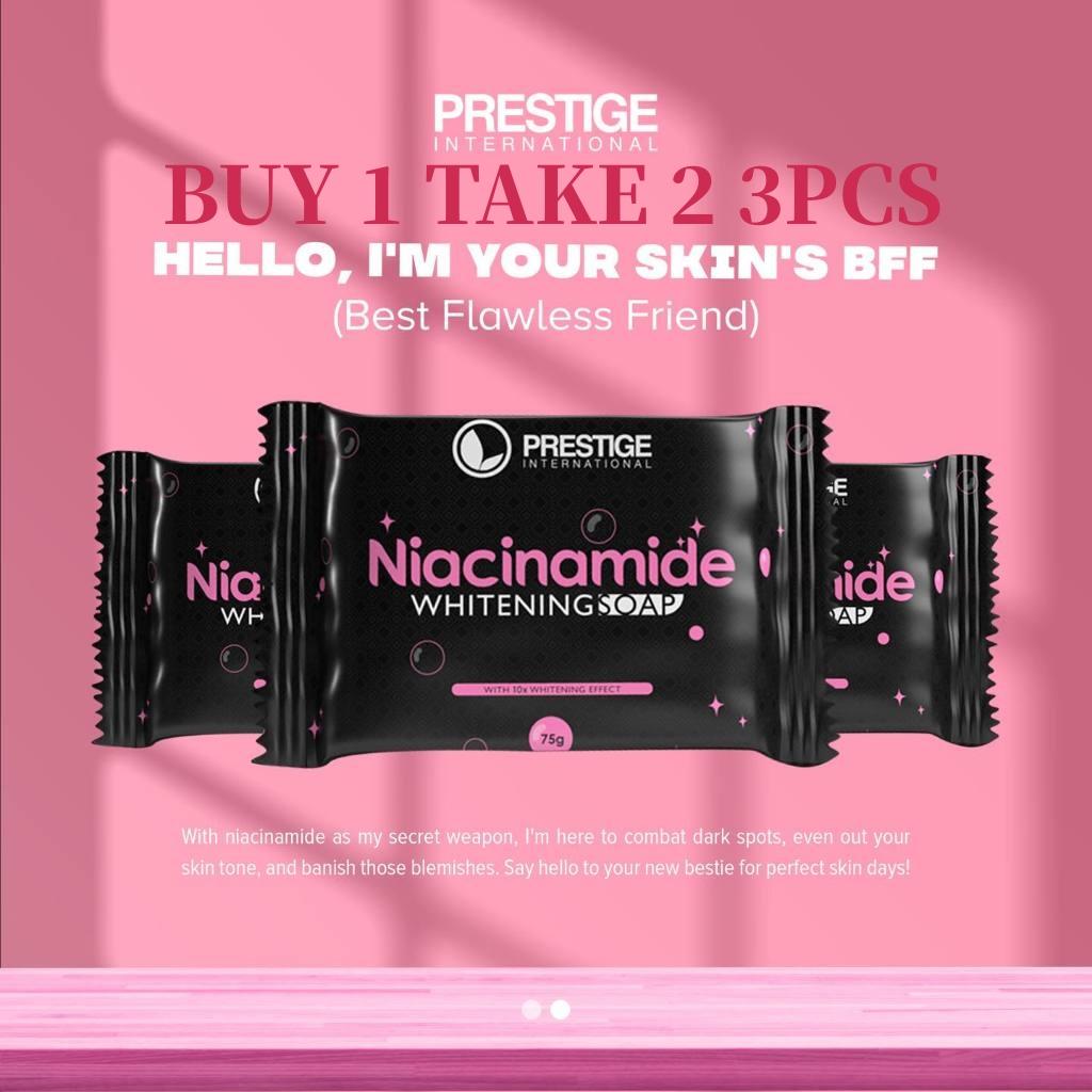 BUY 1  TAKE 2=3PCS Prestige Niacinamide 10x Whitening Soap
