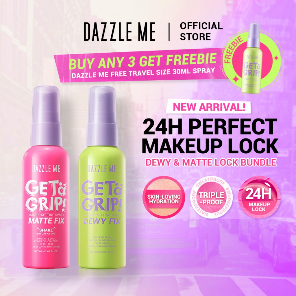 DAZZLE ME Get a Grip! Makeup Setting Spray Maek Up Set Dewy Matte Fix Oil Control