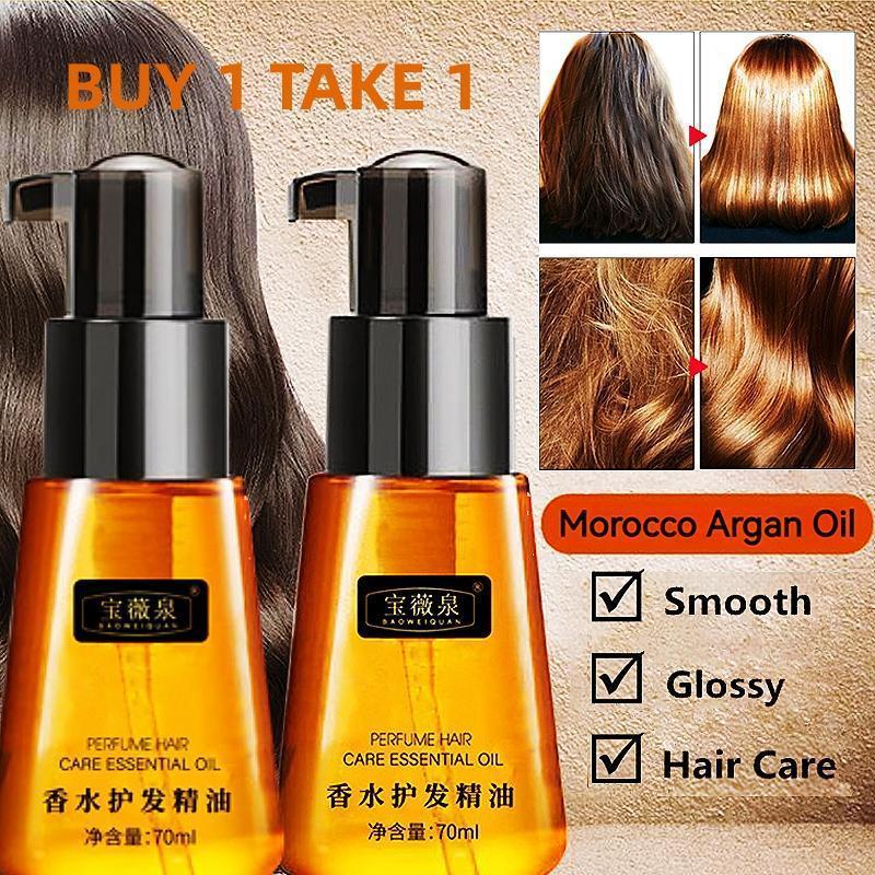 BUY 1 TAKE 1 Morocco Argan Oil Nourish Hair Care Repair Damaged Hair Anti Hair Loss Hair Growth Treatment Essense 70ML