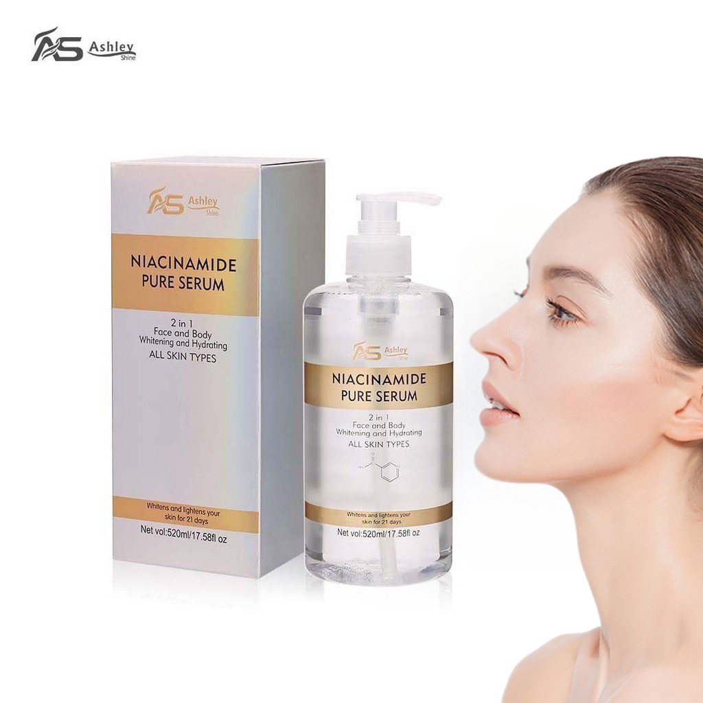 Ashley Shine NIACINAMIDE Pure Serum FaceBody Moisturizes Whitening Skin 520ml Brightening