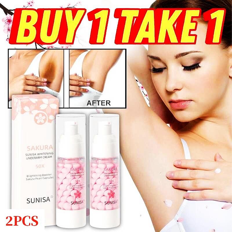 FreeShipping BUY 1 TAKE 1 GMEELAN Sakura Underarm Whitening Cream Body Lotion Pearl Moisturizer 30g