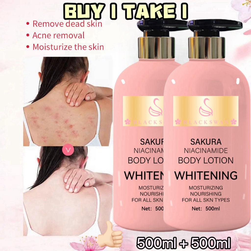 FreeShipping BUY 1 TAKE 1 BUY 1 TAKE 1 500ML Niacinamide Body Lotion Sakura Blossom Care Whitening Lotion for Skin Care and Body Care Cherry Skin Repair for Radiant Comfort Cherry Blossom Pigment