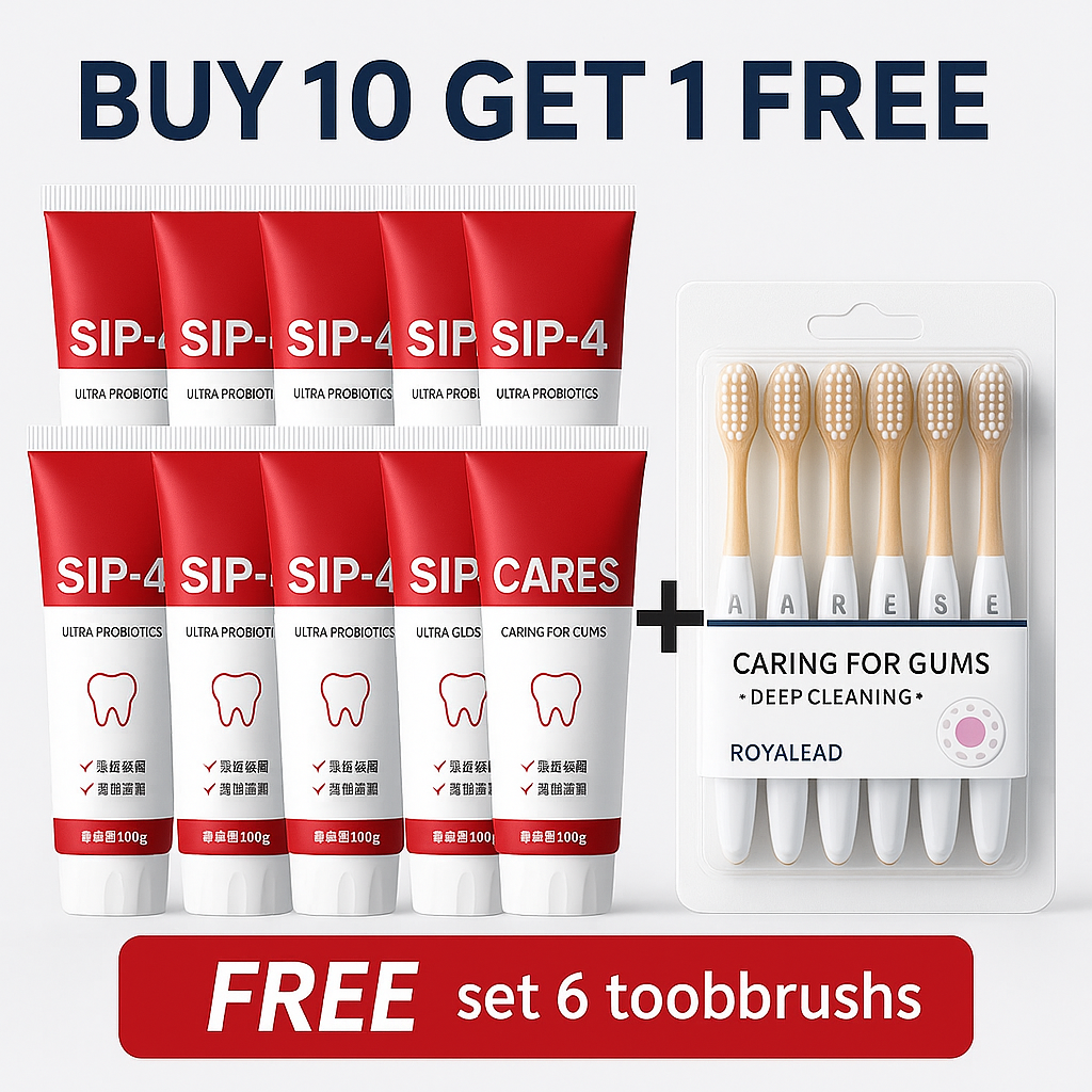 FreeShipping Philippines (10pcs Toothpaste Free 6pcs toothbrush) Probiotic Caries Toothpaste SIP-4 Whitening Tooth Decay Repair Paste Teeth Cleaner Plaque Remover