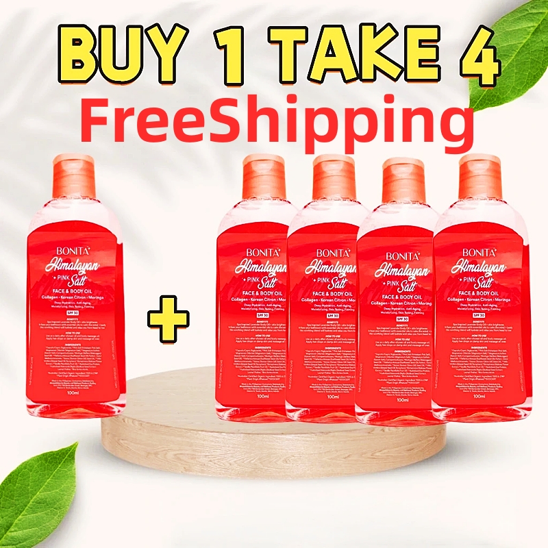 BUY 1 TAKE 2 100ml Himalayan Pink Salt Face and Body Oil with SPF 30, Korean Citron, Collage